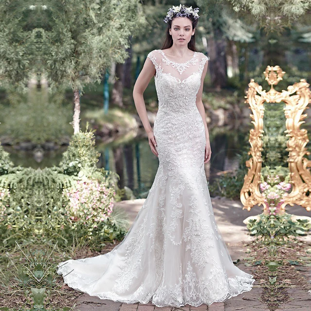 vestidos de novia country style lace mermaid wedding dresses robe de