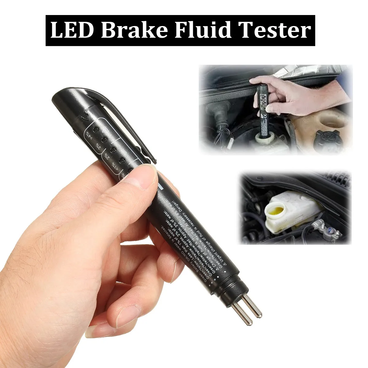 LED Car Brake Fluid Tester Pen Examiner Electronic Tool Detector