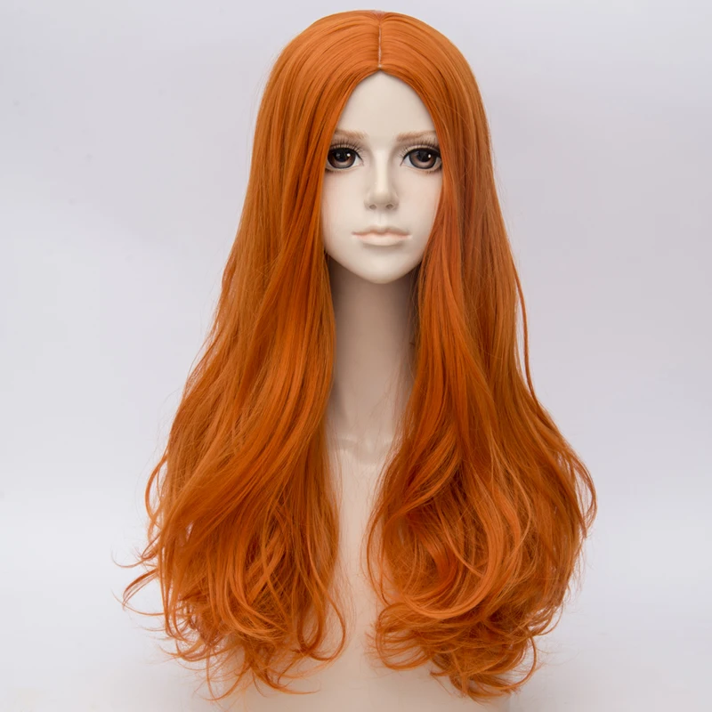 

Lolita 24" Long Wavy Orange Women Fashion Cosplay Full Wig+Wig Cap Heat Resistant