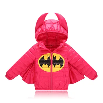 

Children's Down Jackets Coats Solid Cotton-padded Girl Warm Winter Batman Coat Jacket Children Outerwear Batman Cosplay Costumes