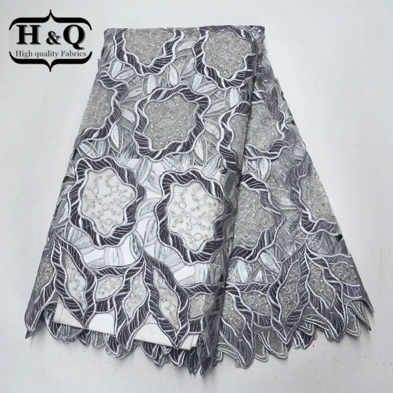 

Hot Sale African Velvet Lace Fabric Embroidery With Stones French Mesh Fabric High Quality Hollow Design 5 yards For Party dress