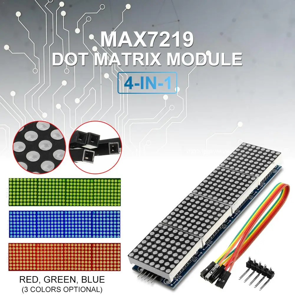 Матрица MAX7219 4 в 1 модуль дисплея для Arduino Raspberry|Компьютерные кабели и разъемы| |