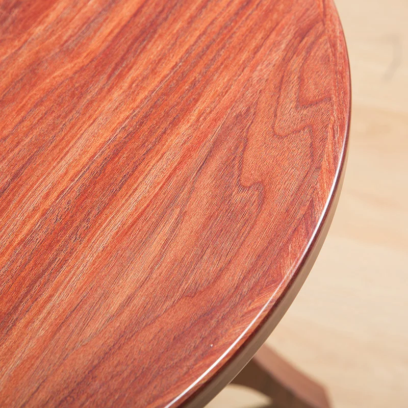 Antique furniture solid wood tea table round retro wooden self-contained end table suitable for the living room M257
