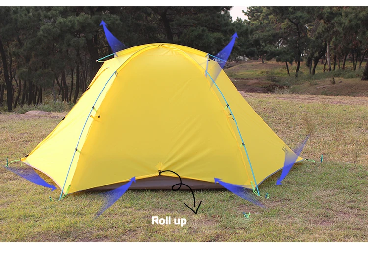 Алюминиевый полюс палатка Открытый 2 человек Кемпинг Альпинизм палатки ветер непромокаемый рюкзак палатка
