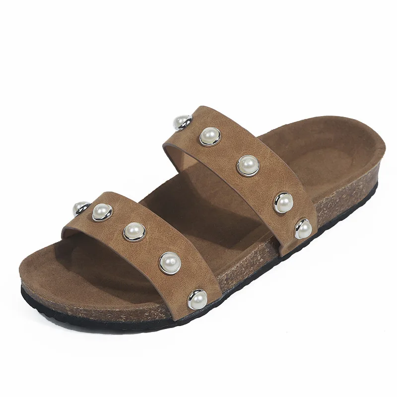Женские пляжные шлепанцы на плоской подошве Zapatos De Mujer домашние Новинка лета