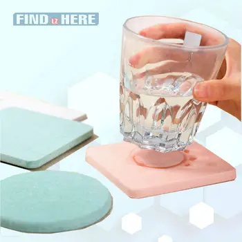 

Diatomite Drink Coasters Water Absorbent Fast Drying Cup Coaster Water Bottles Mats Round & Square Shape for Tea Coffee Beverage