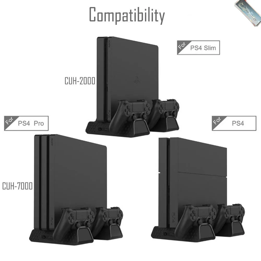 Многофункциональная Вертикальная охлаждающая подставка с двойным USB Зарядное устройство Док-станция для PS4/для PS4 Slim/для PS4 Pro консоли(TP4-882