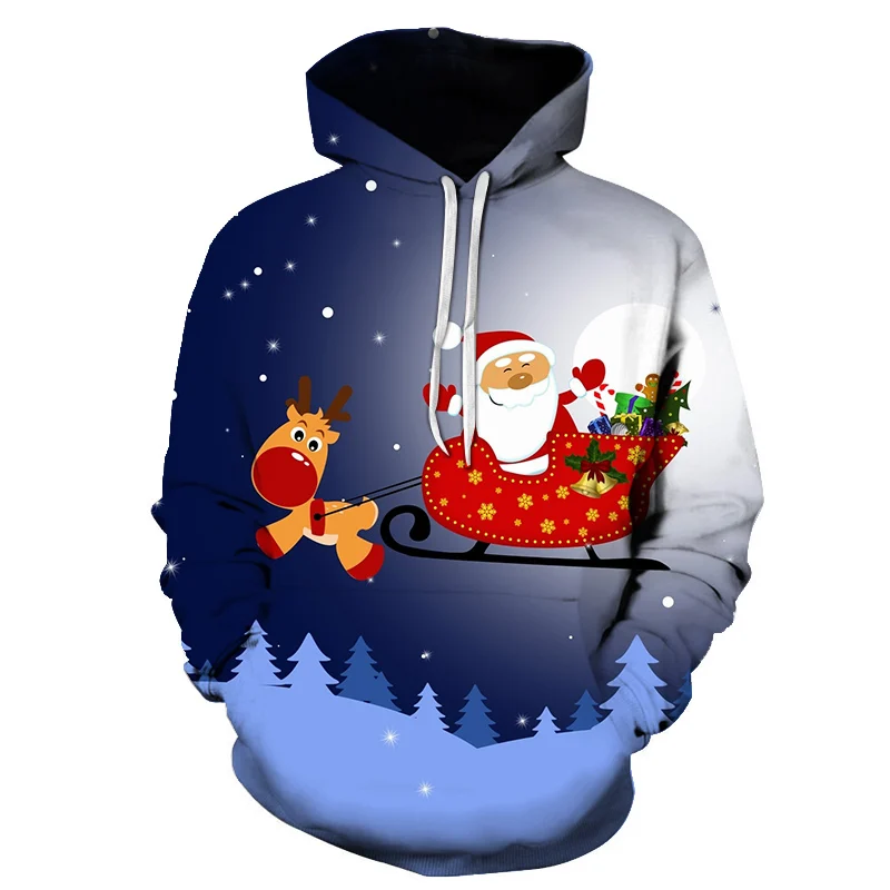 

Hoodie Santa Claus Christmas Cookie snowman off white hoodie High quality New arrival Men 3D printing hoodies 2019