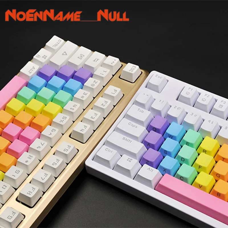 

Mechanical Keyboard replaceable Keycaps 37Pcs Rainbow Side-printed PBT OEM Profile plus Spacebar Keycap Remover Puller