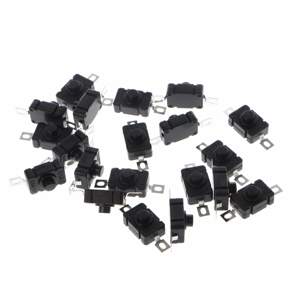 

20 Pcs Flashlight Torch Switches Touch Latching Push Button AC/DC 250V 1.5A Switches