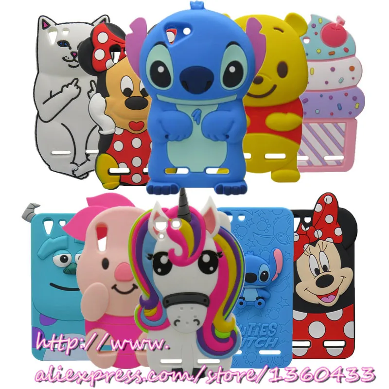 

For Lenovo Vibe K5 Case Cover For Lenovo K5 Plus 3D Cute Cartoon Stitch Soft Silicone Phone Bag Lemon 3 A6020