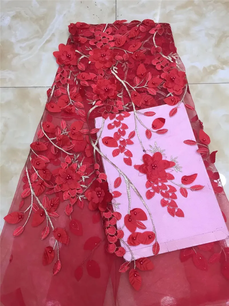 hot selling 5 yards embroidered tulle Net Lace 3d flower YG-603 French mesh Fabric | Дом и сад