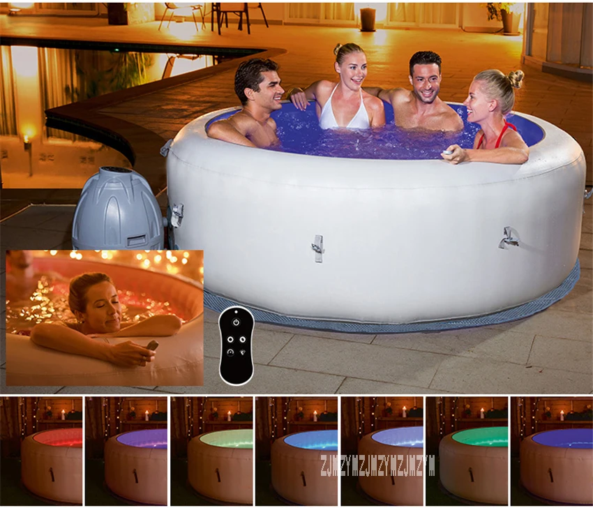Inflatable Bathtub 196*66cm Round Adult Bath Tub Portable Bathroom ...