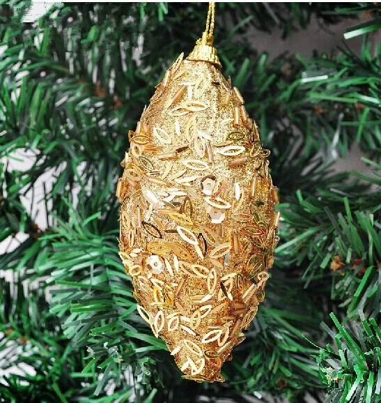 

christmas gift ball 11cm Deluxe glitter gold christmas ball Christmas ornaments 25g/pcs 2017 New Free Shipping Hot Sale