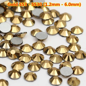 

Free Shipping ss3-ss34 Gold Nail Jewelry Nail Silver Rhinestones ss20 ss30 Crystal Nails Strass tropfen glas nailart Decoration