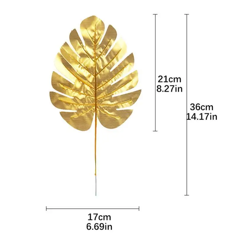 10 шт. Искусственные золотые листья тропических растений тропические листья моделирование растений дома балкон сад пейзаж Свадебная вечеринка Декор реквизит