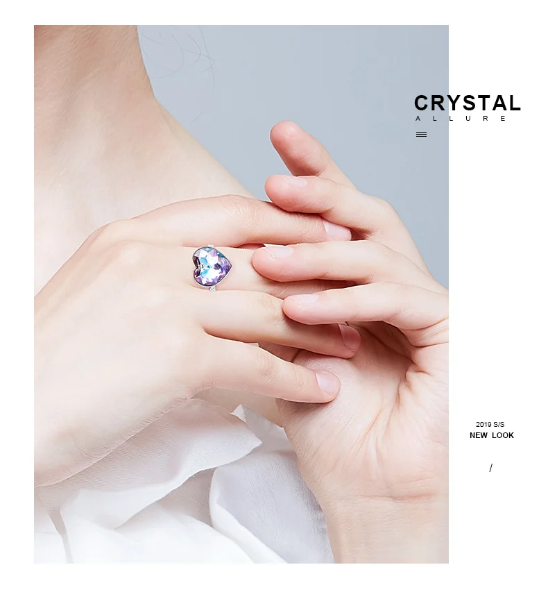 CDE Ювелирное кольцо для женщин, украшенное кристаллами, обручальные кольца, подарок на помолвку, ювелирные изделия в виде сердца, кольцо на палец для женщин