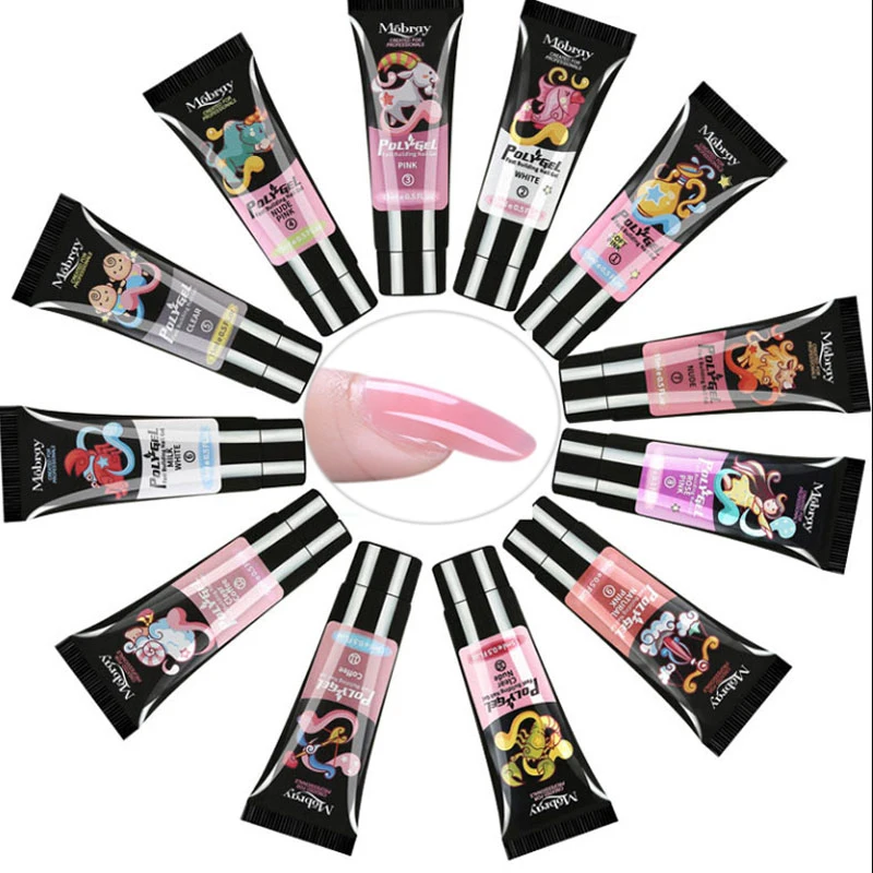 Good Offer of  Polygel Nail Acrylic Poly Gel Pink White Clear Crystal UV LED Builder Gel Tips Enhancement Slip Sol