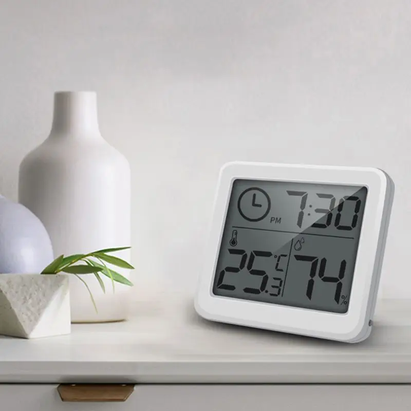 

Multifunction Thermometer Hygrometer Automatic Electronic Temperature Humidity Monitor Clock 3.2inch Large LCD Screen