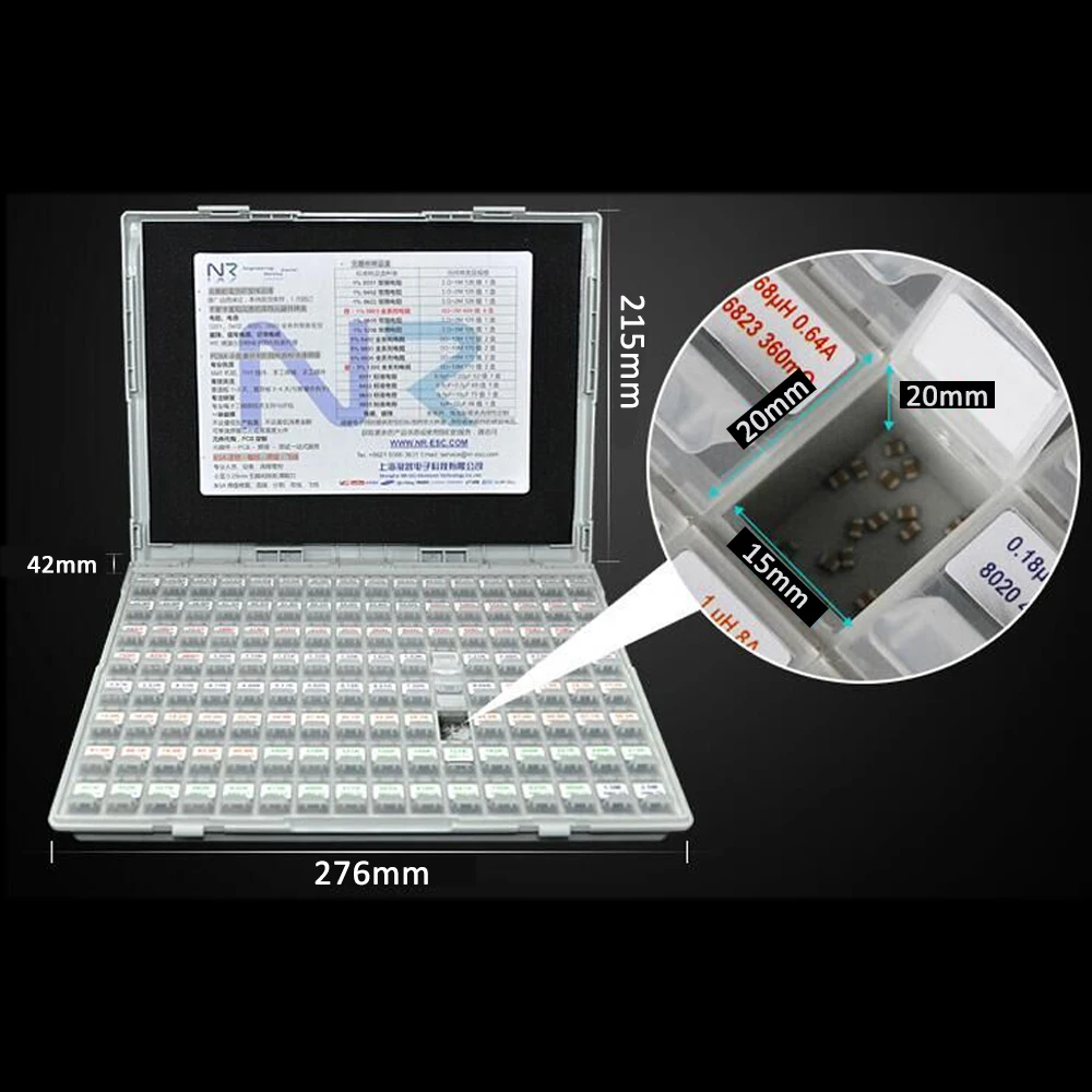 

128 Independent Cells with Lids Separated Parts Component Box Resistor Capacitance Inductor Boxes Material Storage Case