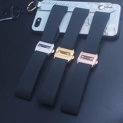

Black Silicone Rubber Watchband For Santos/100/W2020007 Watch Strap Belt Bracelet Men 25mm