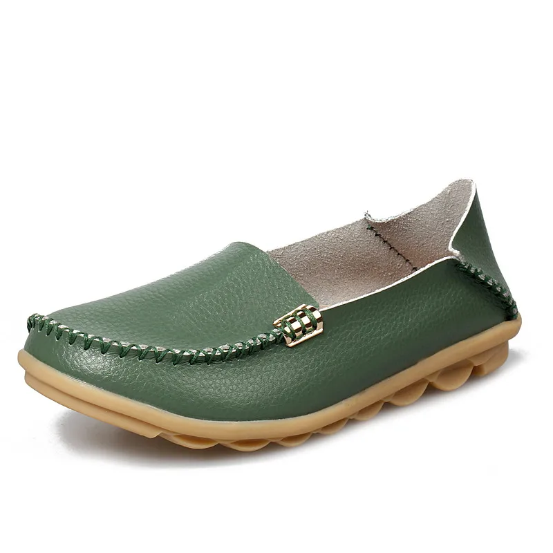 MEMUNIA/Лидер продаж года, новая женская обувь на плоской подошве, повседневные лоферы, обувь из натуральной кожи, женская обувь на плоской подошве для отдыха, женские мокасины - Цвет: army green