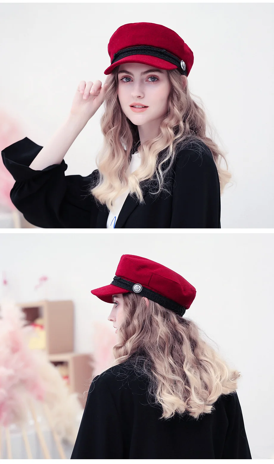 Women Baseball Cap Hats For Women Winter Octagonal Fashion French Wool Baker's Boy Hat Cap Female Black Streetwear Caps