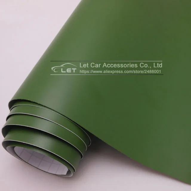 

Matte Matt army green Vinyl Wrap 4 different sizes Self Adhesive Air Release Bubble Free Car Styling Membrane Sticker Decal Film