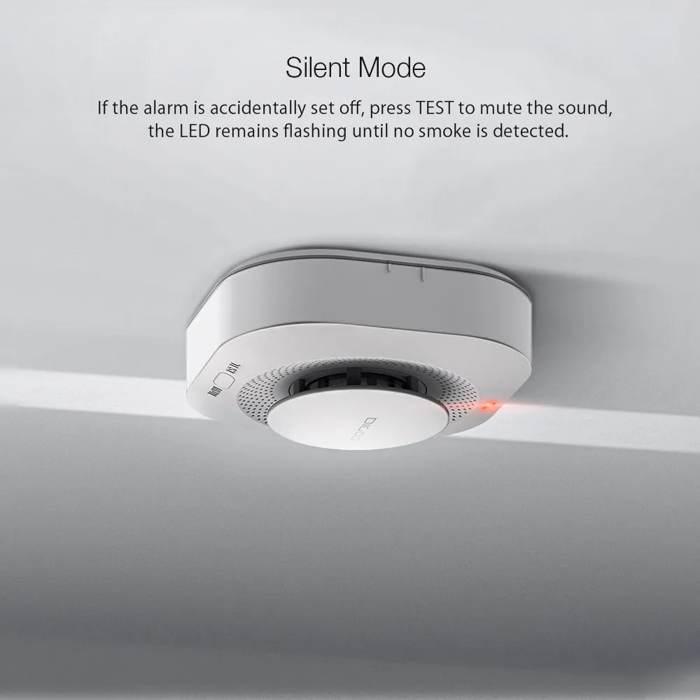 DIGOO DG-SA01 Fire Alarm Detector Independent Photoelectric Smoke Sensor Remote Alert Work with HOSA HAMA