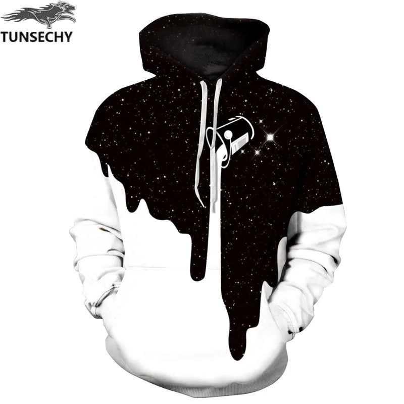 

TUNSECHY NEW 2018 Hot Fashion Men/Women 3d Sweatshirts Print Spilled Milk Space Galaxy Hooded Hoodies Thin Unisex Pullovers Tops
