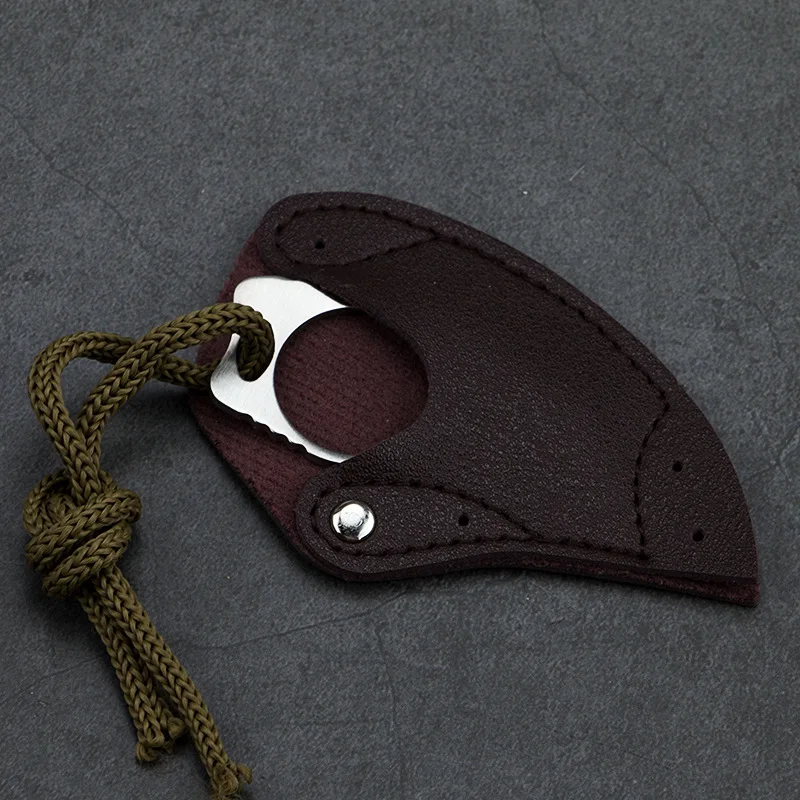 Новый карманный knif Karambit с кожаной оболочкой резак портативный коготь ножи