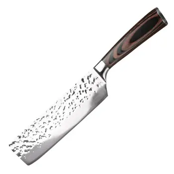 

7CR17 Santoku Kitchen Knife Serrated Blade Meat Knife Melon Fruit Knives Vegetable Slicing Cutter Practical Kitchen Utensil