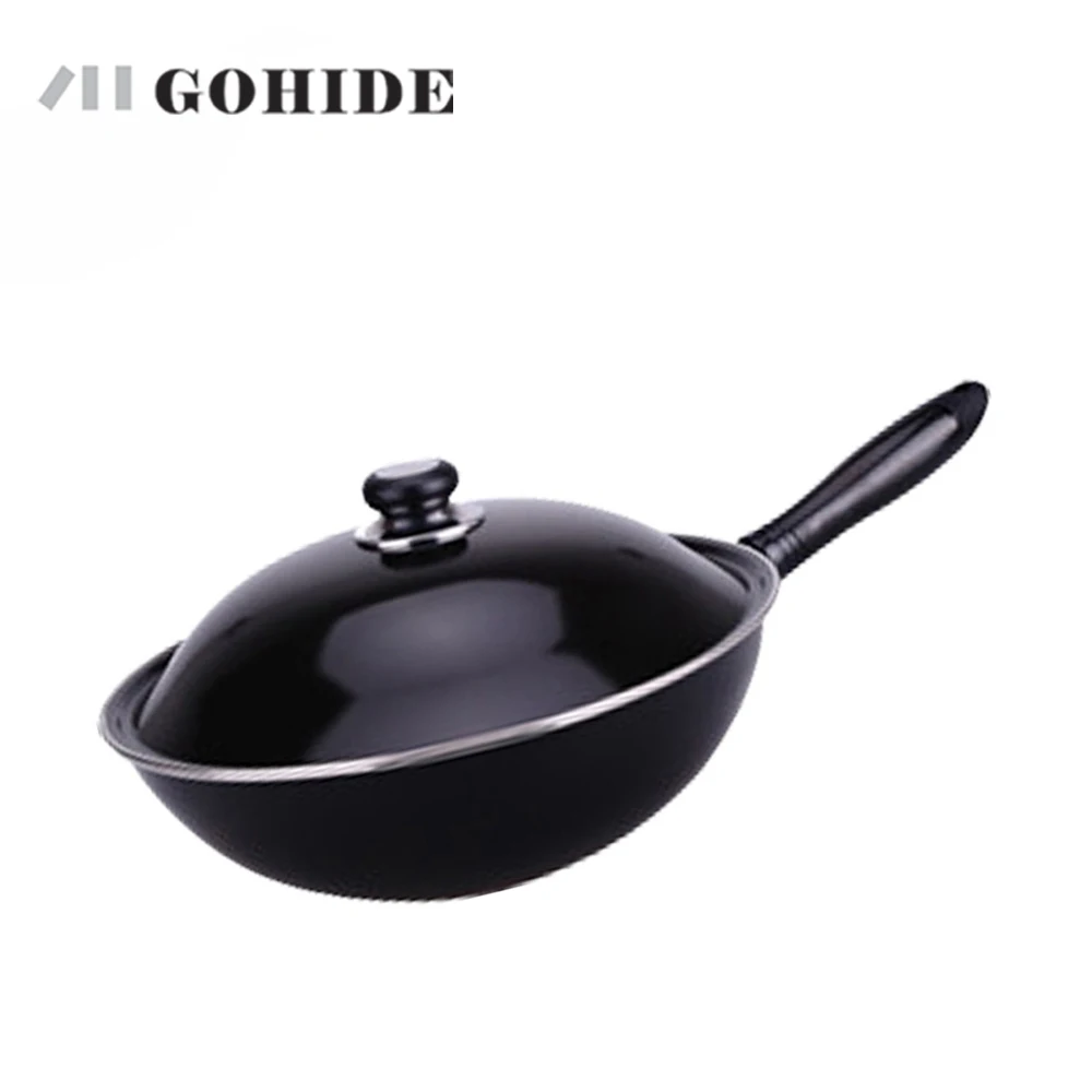 

Gohide Iron Rust Wok Fine Iron Volkswagen Series With Lid Black Cookware The Goods For Kitchen Uncoated Healthy Wok