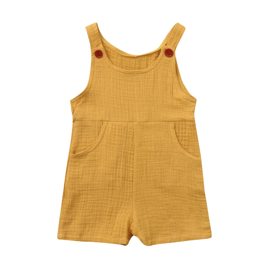LONSANT/вечерние праздничный комбинезон для новорожденных без рукавов для мальчиков и девочек, женский комбинезон, комбинезон, одежда для детей - Цвет: Цвет: желтый