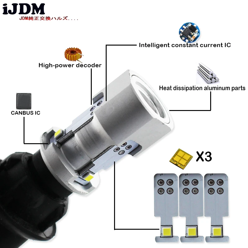 IJDM CAN bus без ошибок W16W светодиодный 912 921 T15 лампы для автомобилей Audi BMW Mercedes Porsche