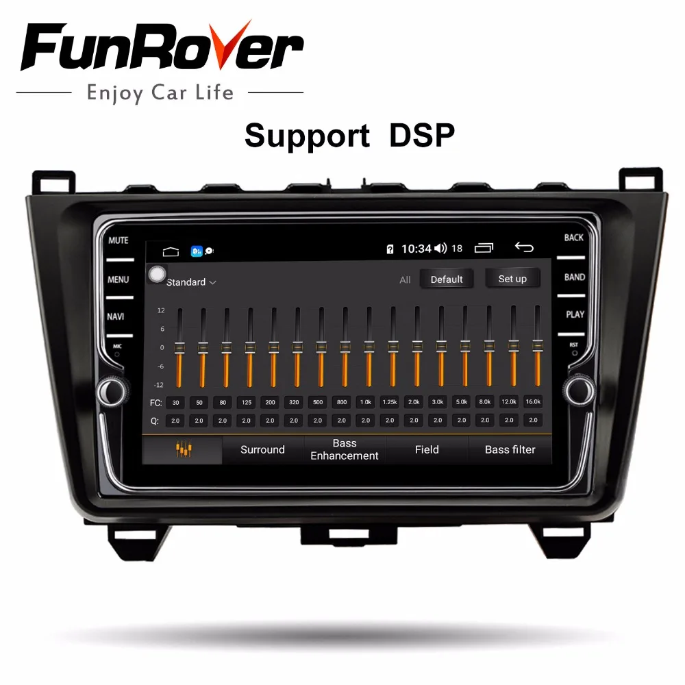 Top Funrover 8 core android 9.0 2 din car dvd player For Mazda 6 2008 2009 - 2014 2015 radio gps navigation 64G DSP SIM card slot BT 1