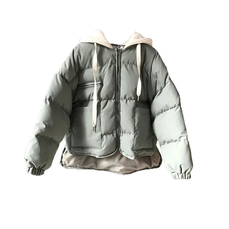 AYUNSUE зимняя куртка и пальто для женщин, теплое короткое пуховое пальто с хлопковой подкладкой, новинка, повседневная Корейская парка LX2409 - Цвет: fruit green