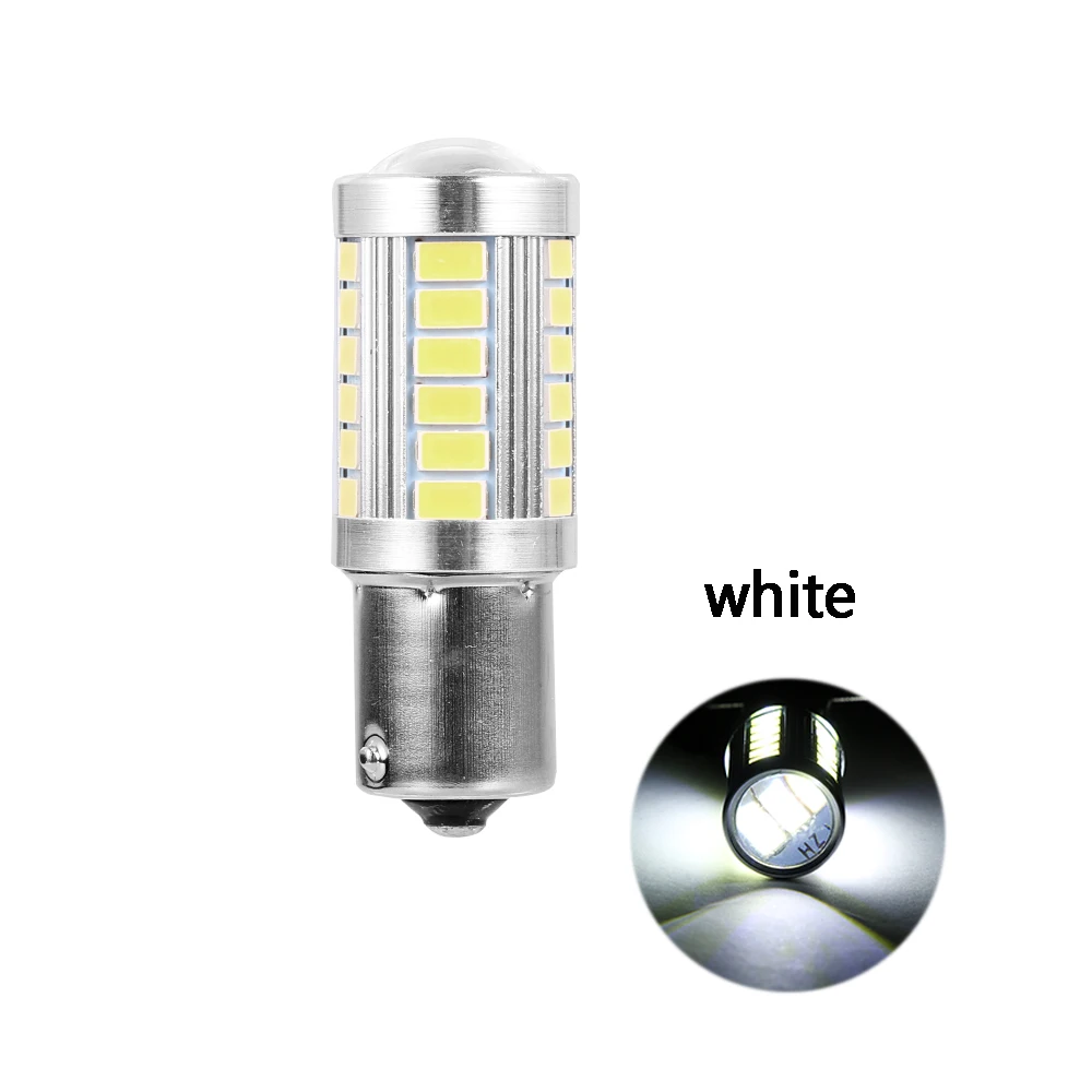 1 шт. Автомобильный светодиодный светильник дневного света 33SMD автомобильные запчасти автомобильные аксессуары Желтый/Красный/Белый 1156 BAU15S PY21W
