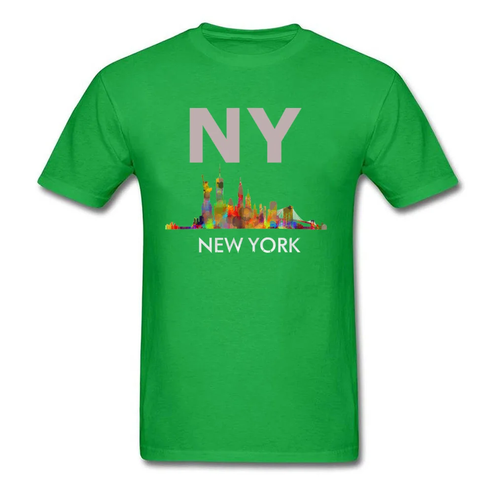 New York City Skyline v05 Cityscape Watercolor_green