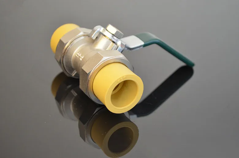

PPR Double Union ball valve with copper pipe PPR Union PPR pipe fittings Choi Jin-valve switch