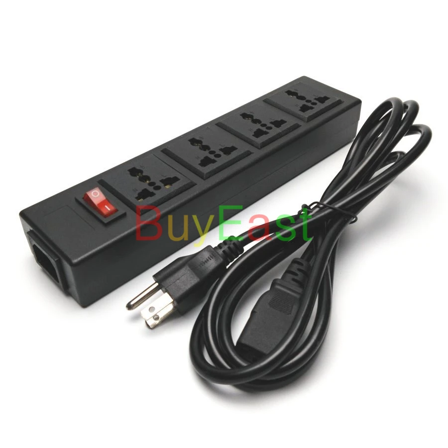 US,Canada Plug 4 Ways Multi Outlet Extension Power Strip Convert World