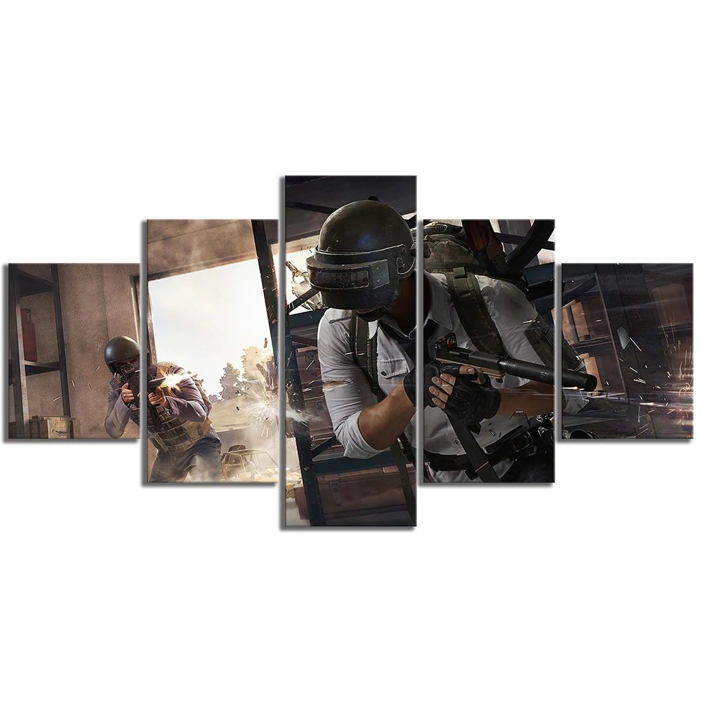 Печать HD картина рамка искусство 5 штук Pubg шутер игра стимулирует поле битвы