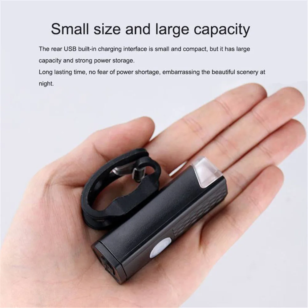 Clearance USB Rechargeable Bicycle Lights Bike Headlight Cycling Front Lights Waterproof Bicycle Flashlight Bike Light Warning Lights 4