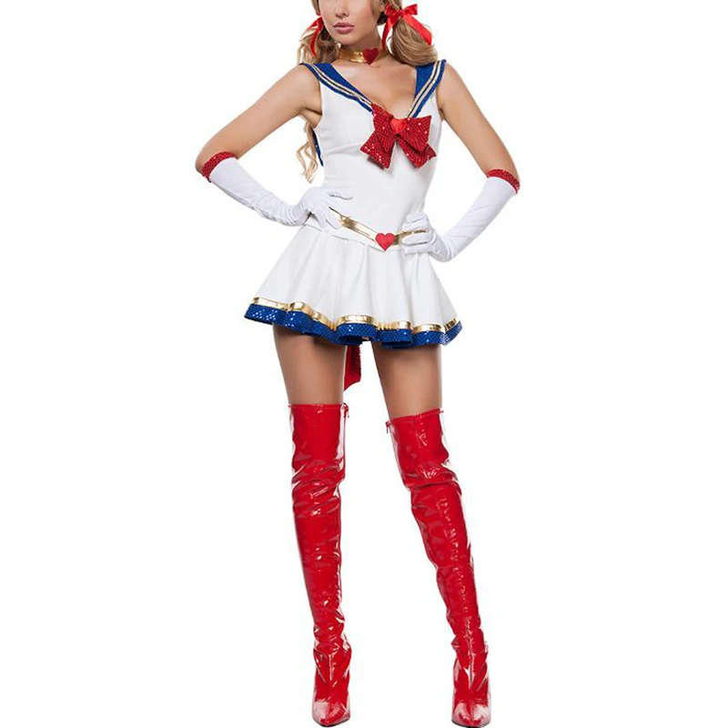 

VASHEJIANG Anime Sailor Moon Costume Cosplay Cartoon Movie Cosplay Girl Mercury Moon Mars Dress for Halloween Costume
