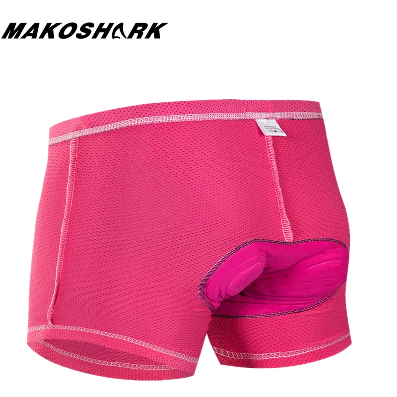 MAKOSHARK, женские велосипедные шорты, роза, для велоспорта, удобное нижнее белье, гелевые, 5D, с подкладкой, для горного велосипеда, короткие штаны, S-XXXL, шорты
