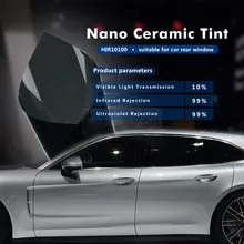 1.52x20 м/5ftx65ft окна автомобиля Оттенок Плёнки VLT 10% 2-слойные солнечной защиты Плёнки для строительства/ авто Окно Стекло