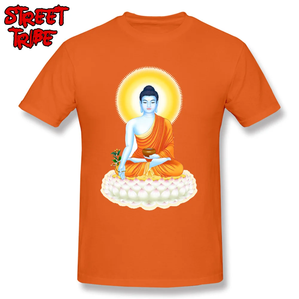 Rife Men's T Shirts gautama buddha buddhism buddhahood buddhist Casual T Shirt All Cotton Short Sleeve Hip hop T Shirt Crewneck gautama buddha buddhism buddhahood buddhist orange
