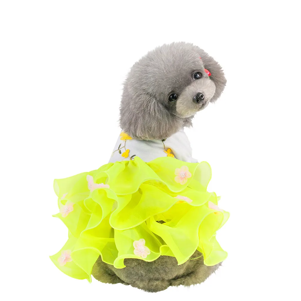 Модный стиль костюм для животного принцесса сетчатая юбка открытый вечерние праздник домашний питомец с индивидуальной надписью собака щенок кошка платье полиэстер Одежда для домашних животных