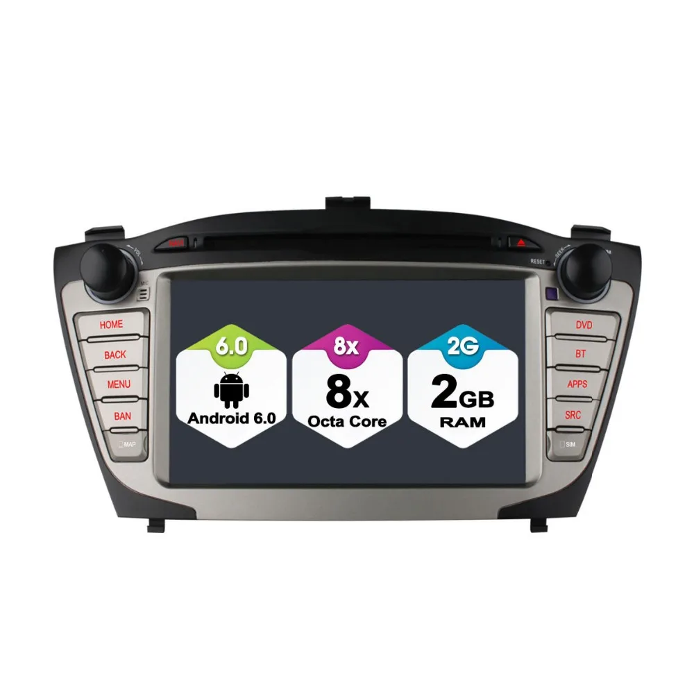 Best vehicel 4G SIM LTE for Hyundai iX35 Tucson 2009 2015 Android 6.0 Multimedia 2 din car dvd gps radio 2GB RAM 32GB support DAB 4