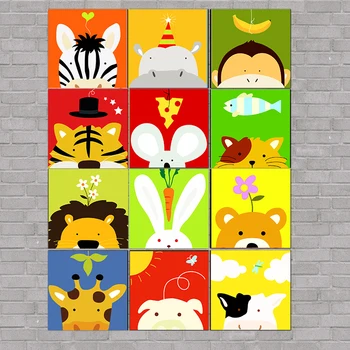 

20x20cm Simple easy HandPainted Framed coloring pictures DIY Painting By Numbers cute cartoon pattern Kids Unique For Children